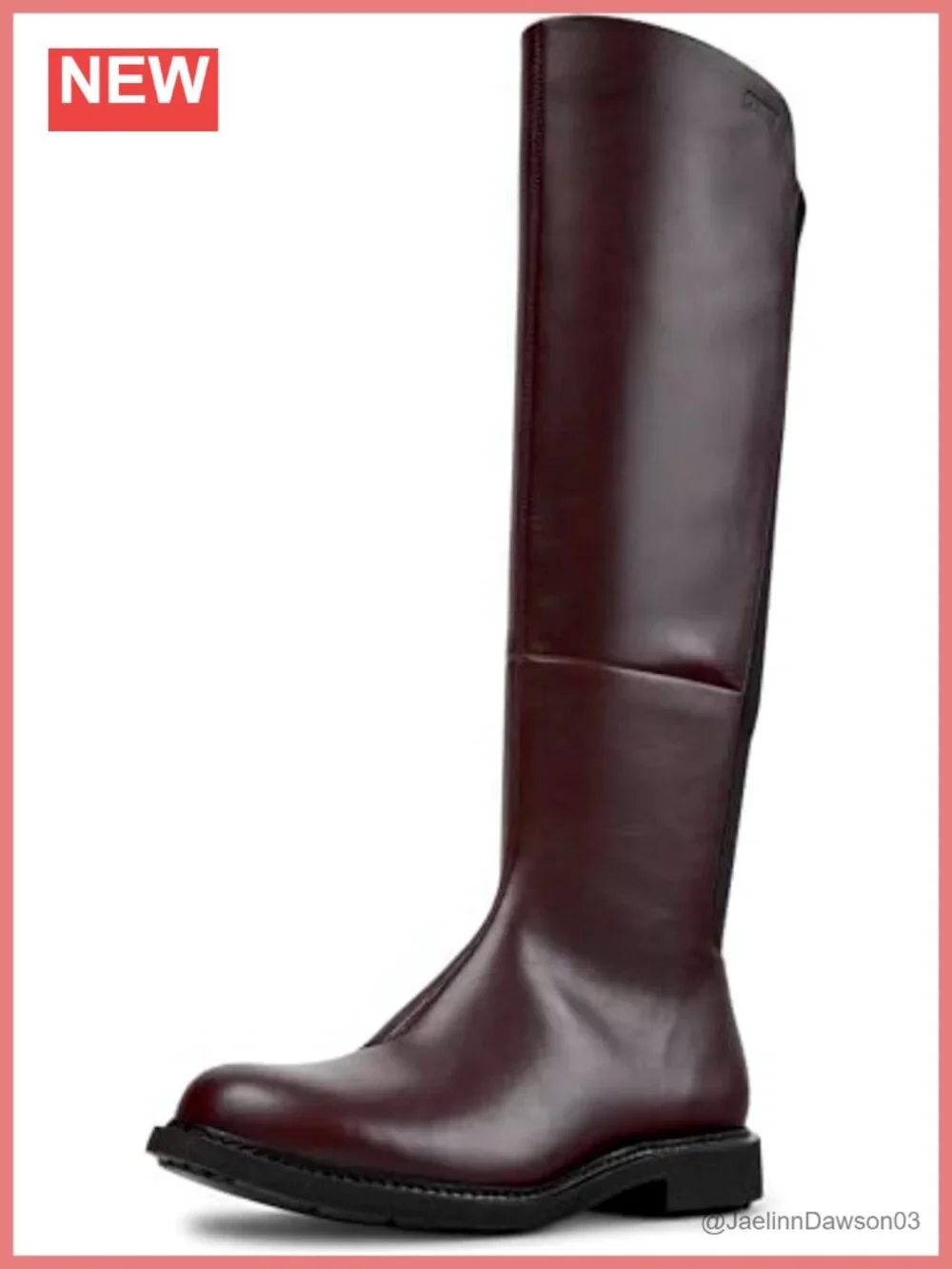Camper Knee-High High Boot Lightweight Flexible Zip Almond Toe